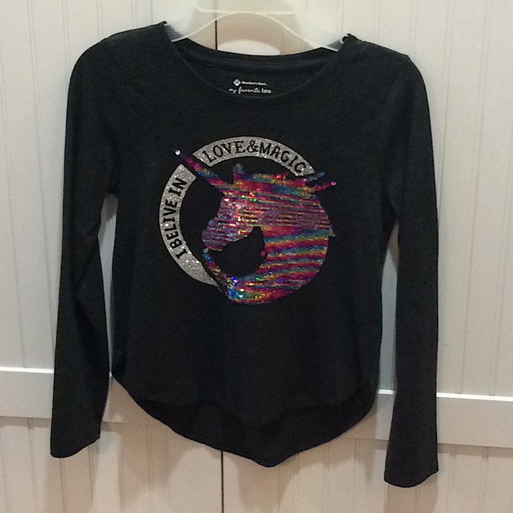 7/8 Flip Sequins Hemi Tee